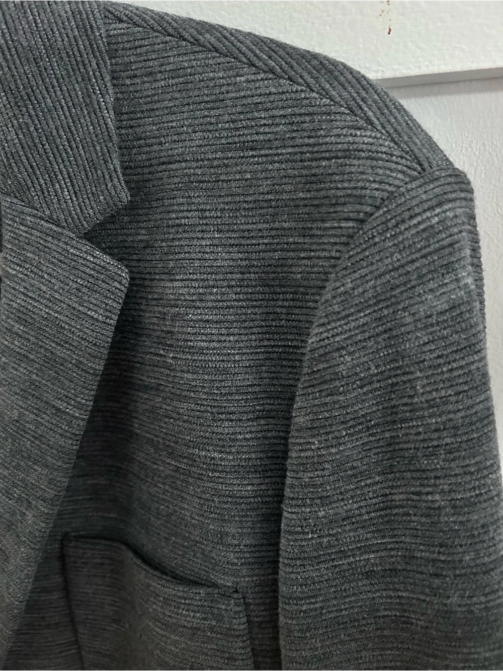 Frank + Oak Men’s 40 Charcoal Gray Wool Blend Textured Knit Blazer